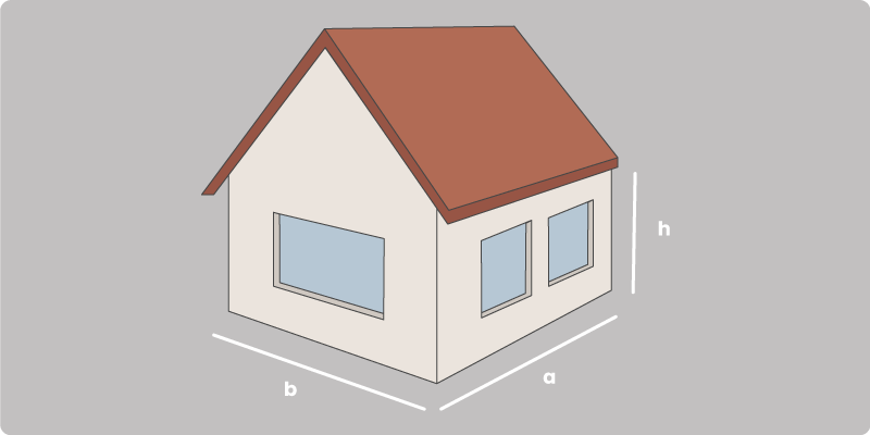 Technische Zeichnung eines Hauses